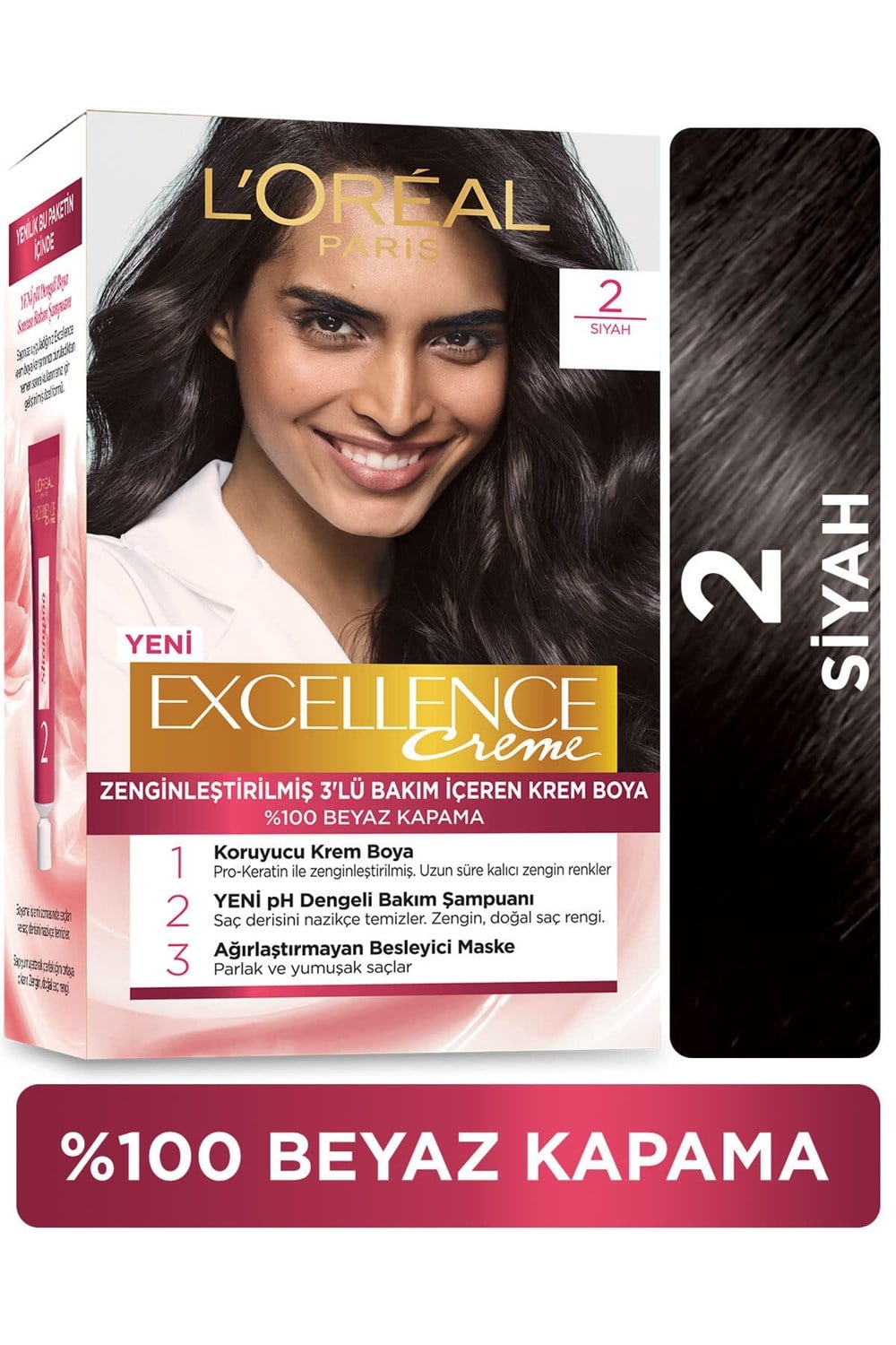Loreal Paris Excellence Creme Saç Boyası 2 Siyah