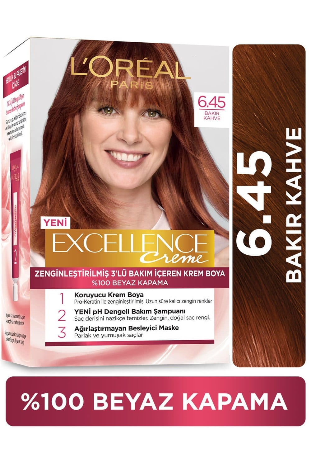 Loreal Paris Excellence Intense Saç Boyası 6.45 Akaju Kahve
