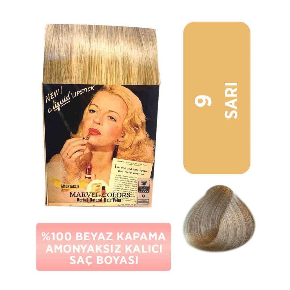 Marvel Saç Boyası Amonyaksız Naturel Hair  9 Sarı