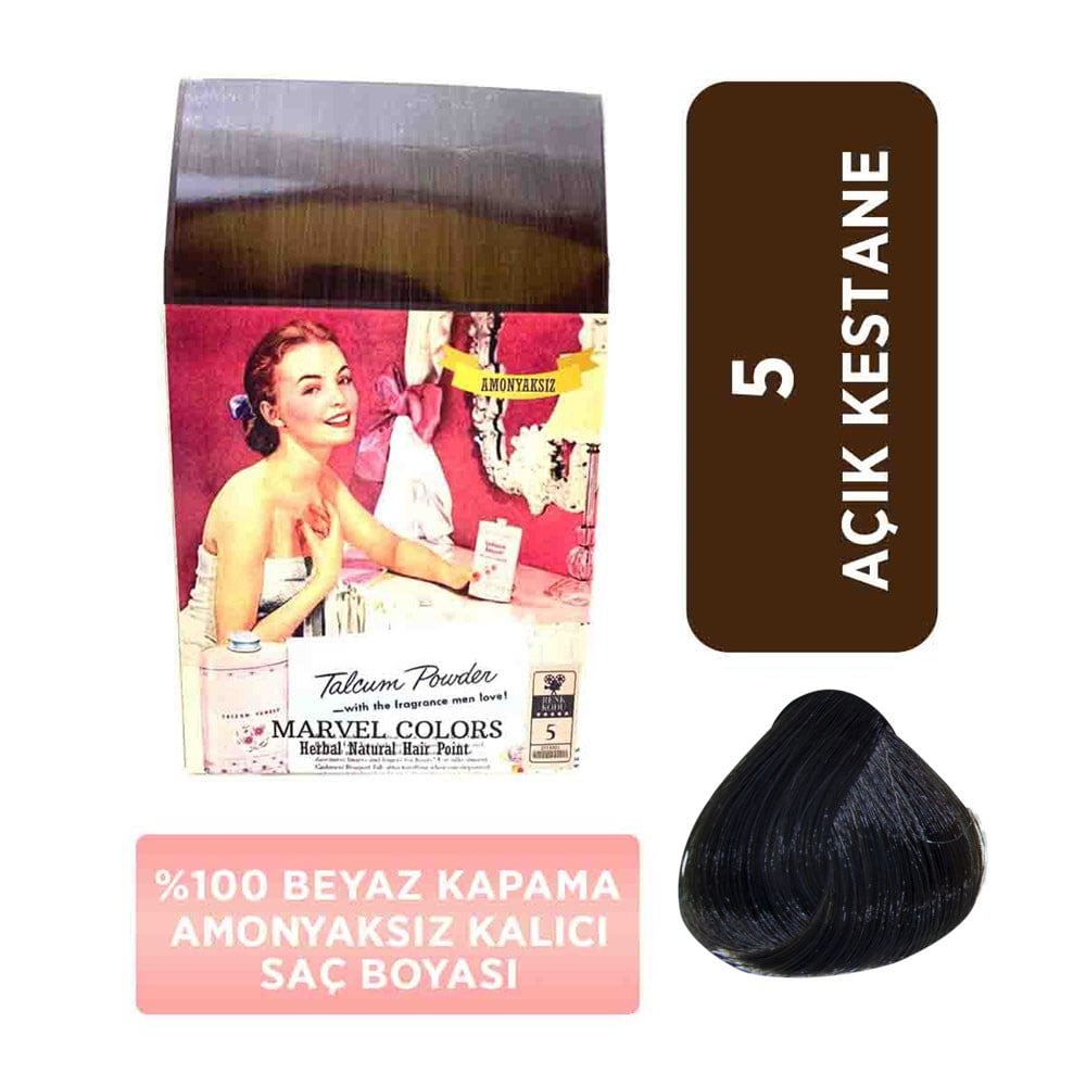 Marvel Saç Boyası Amonyaksız Naturel Hair  5 Açık Kestane