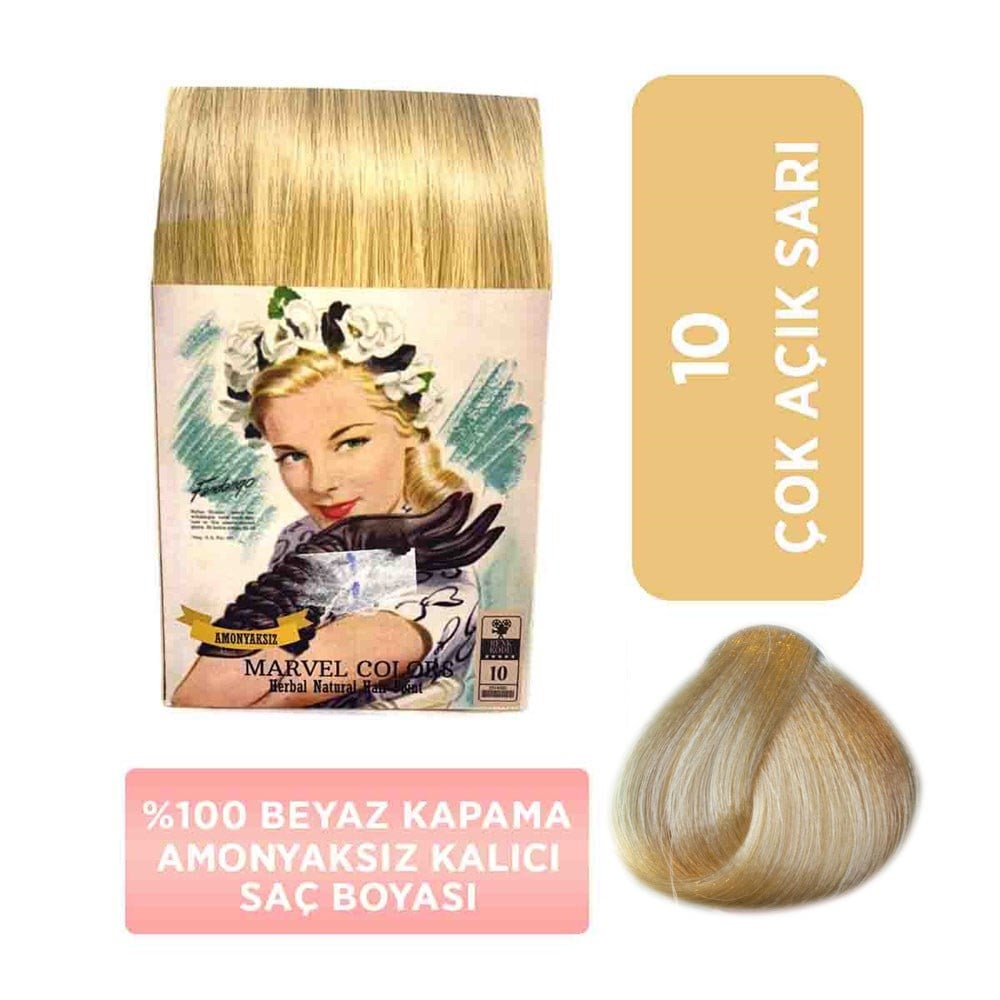 Marvel Saç Boyası Amonyaksız Naturel Hair  10 Çok Açık Sarı