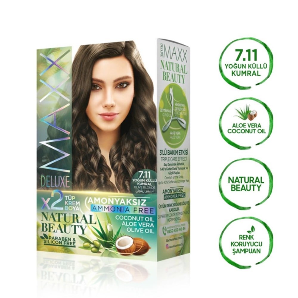 Maxx Deluxe Set Boya Amonyaksız 7.11 Yoğun Küllü Kumral