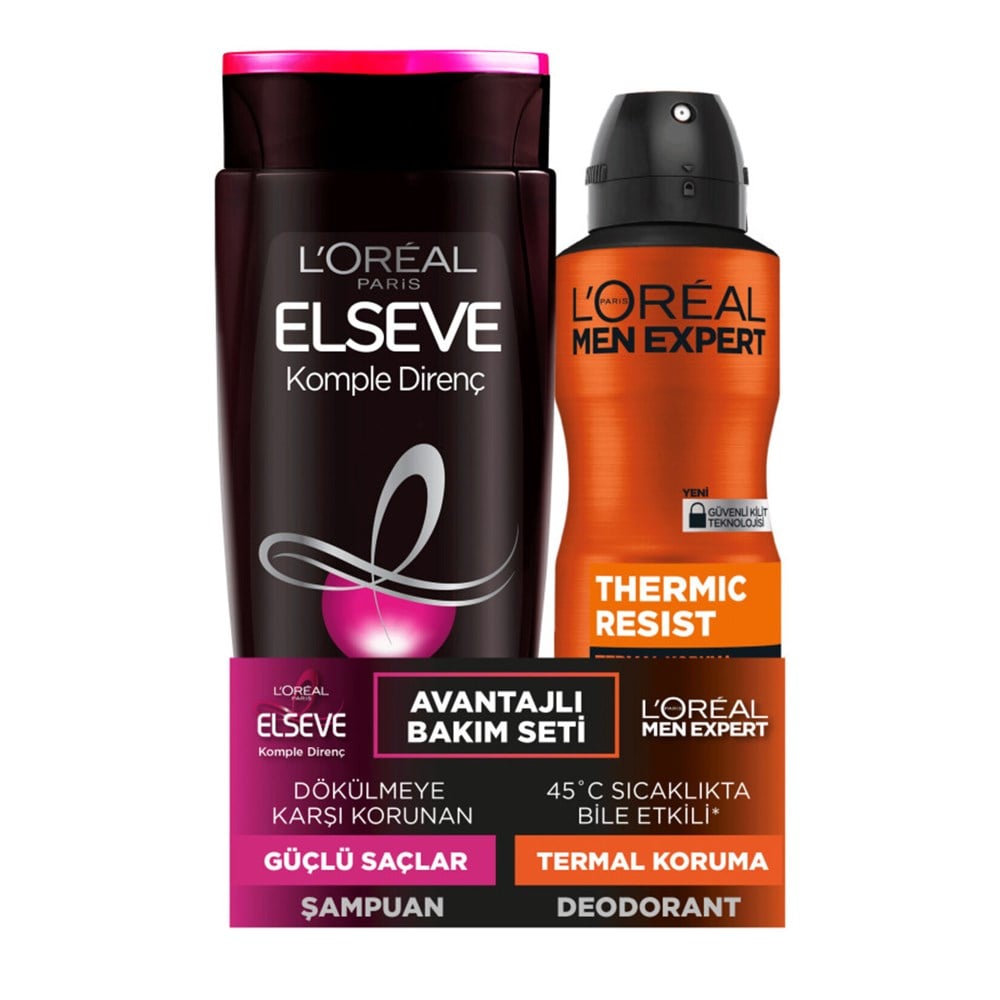 Men Expert Deodorant + Elseve Komple Direnç Şampuan 375 Ml