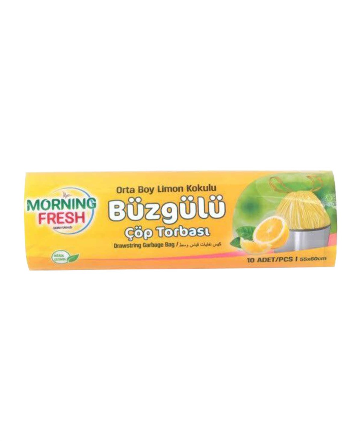 Morning Fresh Limon Kokulu Orta Boy Büzgülü Çöp Poşeti 10 Lu 55*60 cm