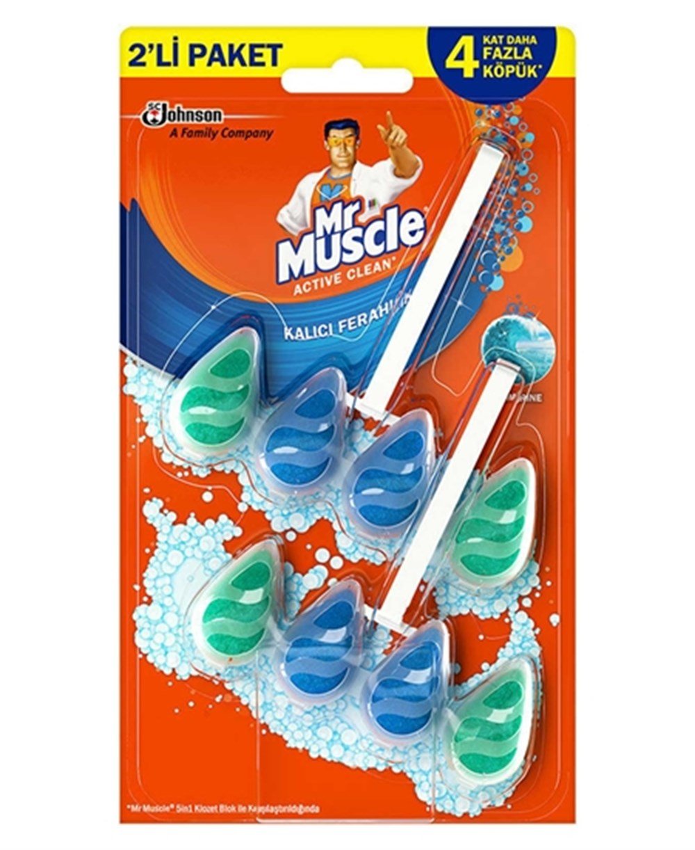 Mr.Muscle Klozet Bloğu 2 x 38,6 Gr Active Clean Marine 