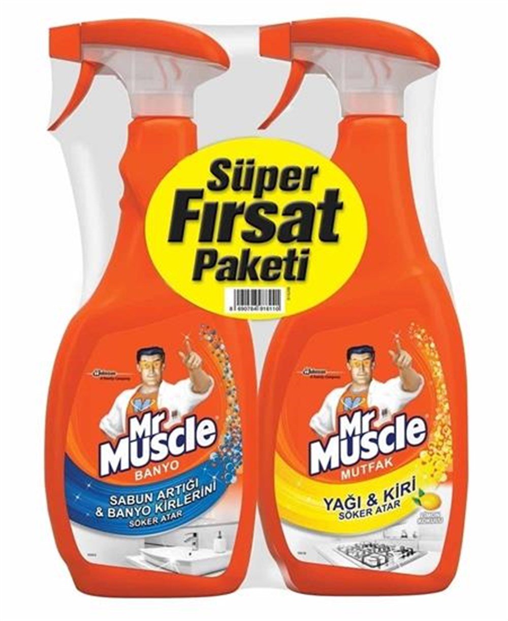 Mr  Muscle Mutfak Temizleyici ve Banyo 5-in-1 Temizleyici 2 x 750 ml