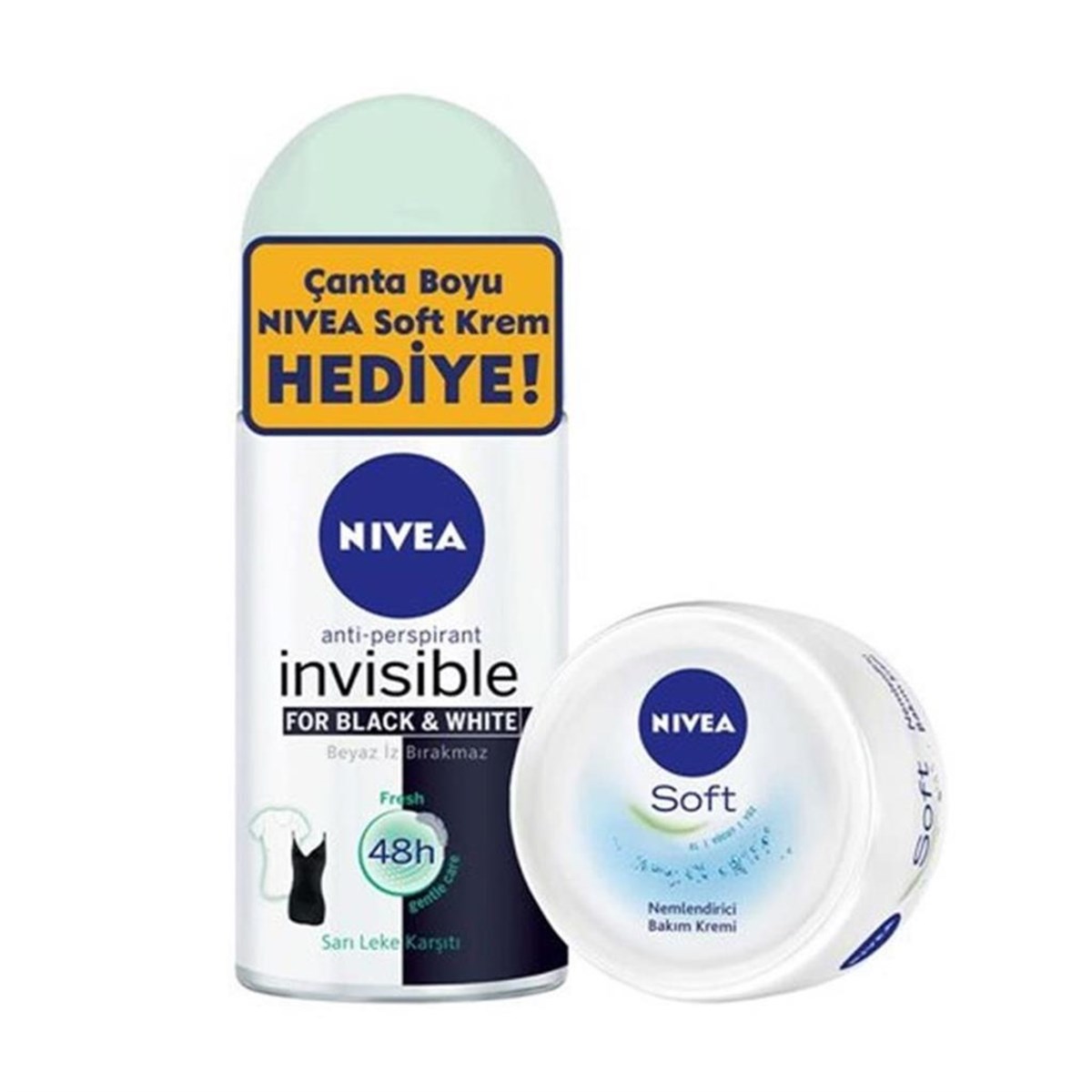Nivea Deo Roll-On 50 ml Invisible Fresh + Soft Krem 50 Ml