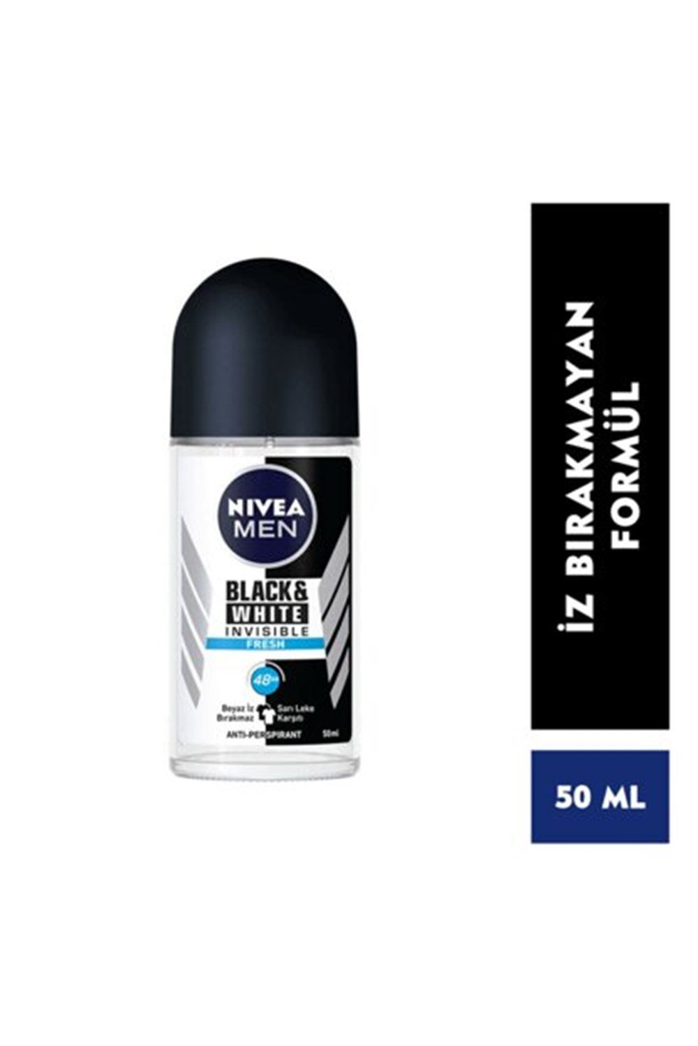 Nivea Roll-On Deodorant 50 Ml İnvısıble Black & Whıte Fresh l Erkek