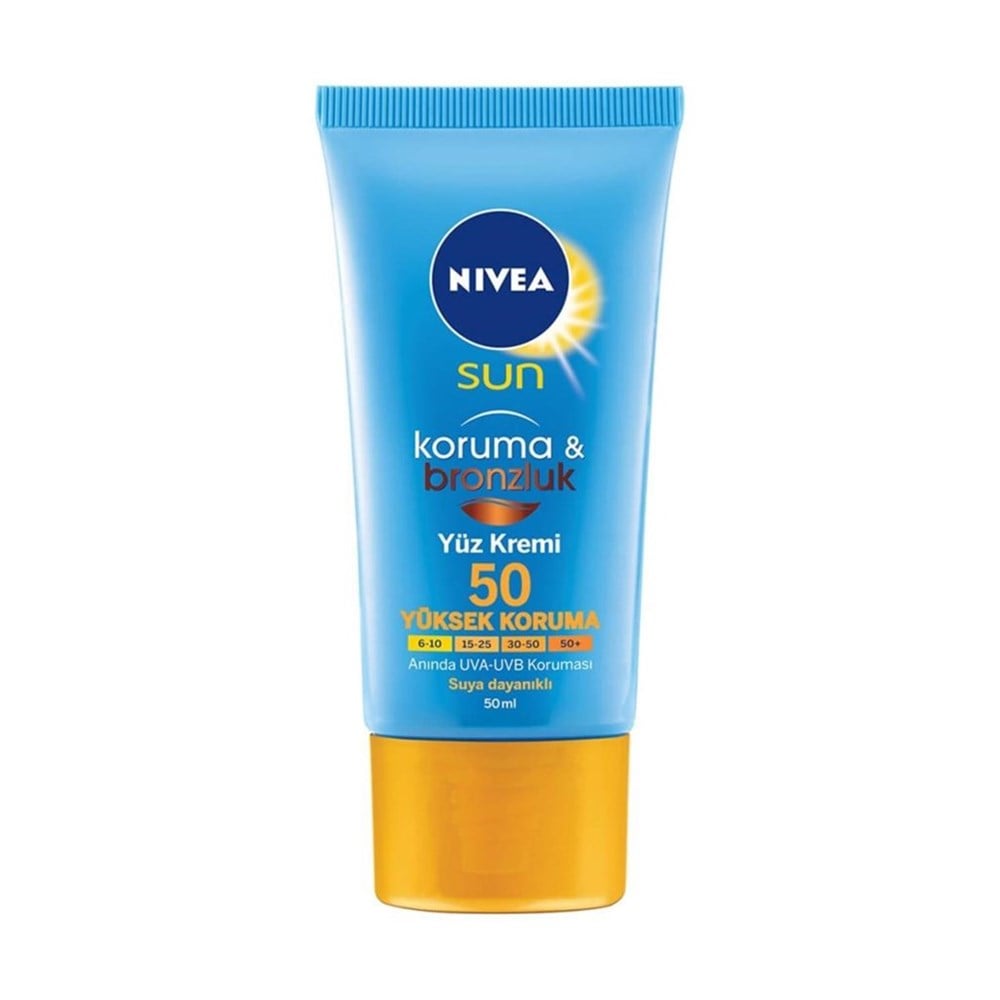 Nivea Sun Koruma ve Bronzluk Spf 50 Yüz için Güneş Kremi 50 Ml