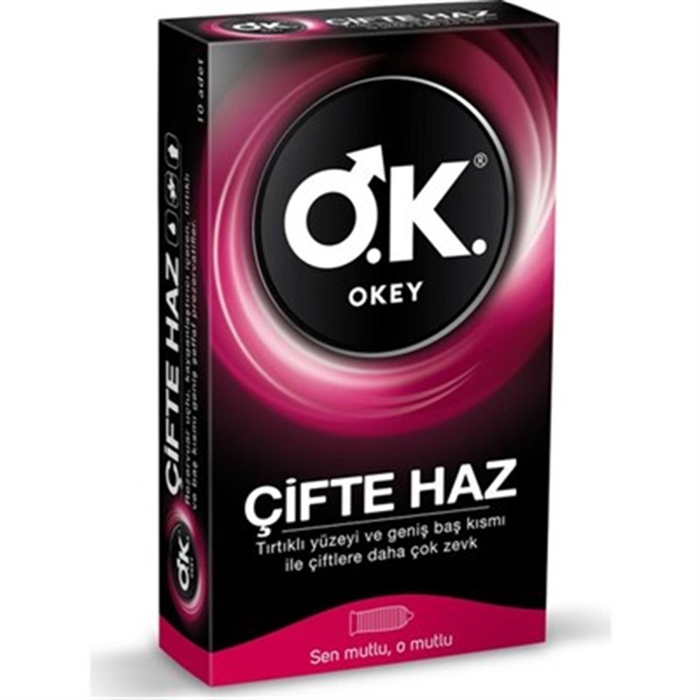 Okey Çifte Haz Prezervatif 10'lu