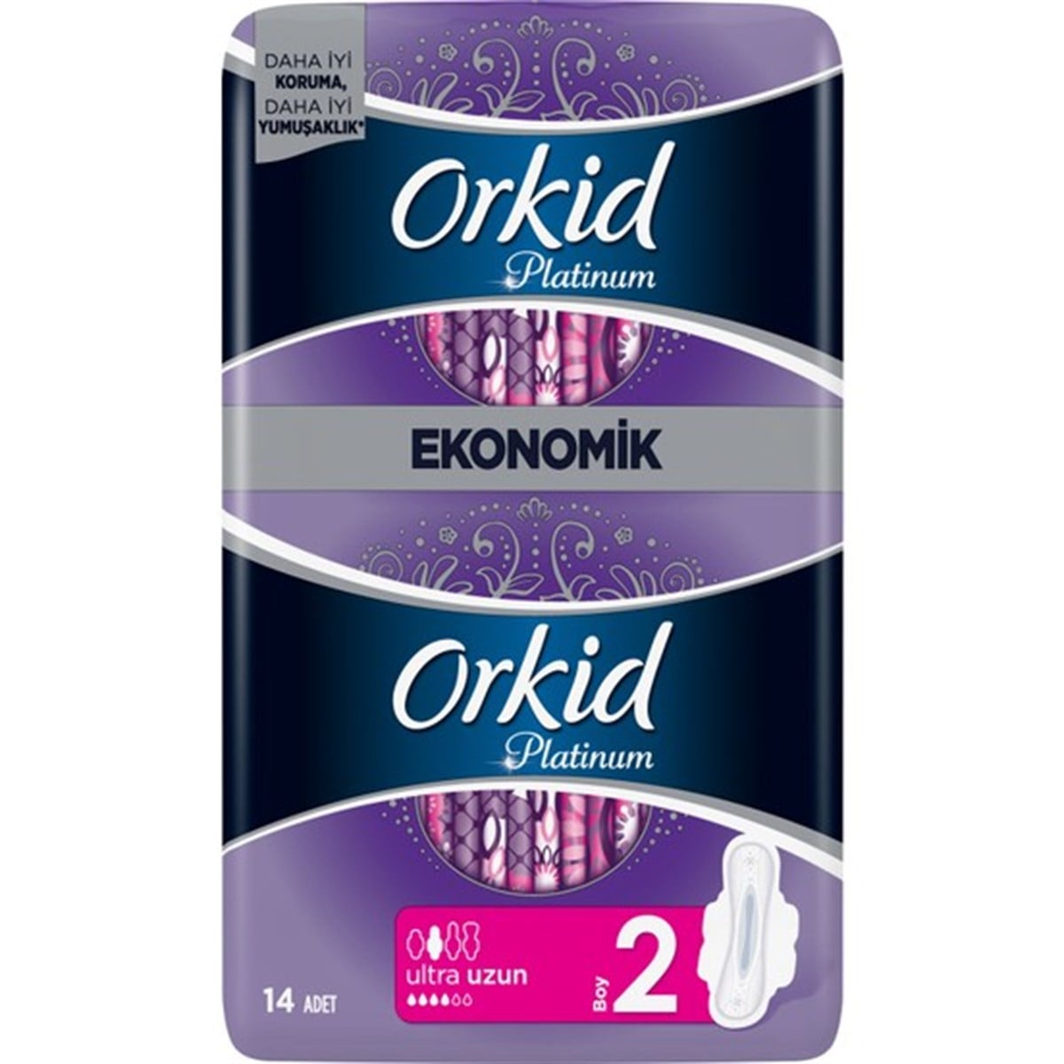 Orkid Platinum Hijyenik Ped Uzun Ekonomik Paket (14 adet)