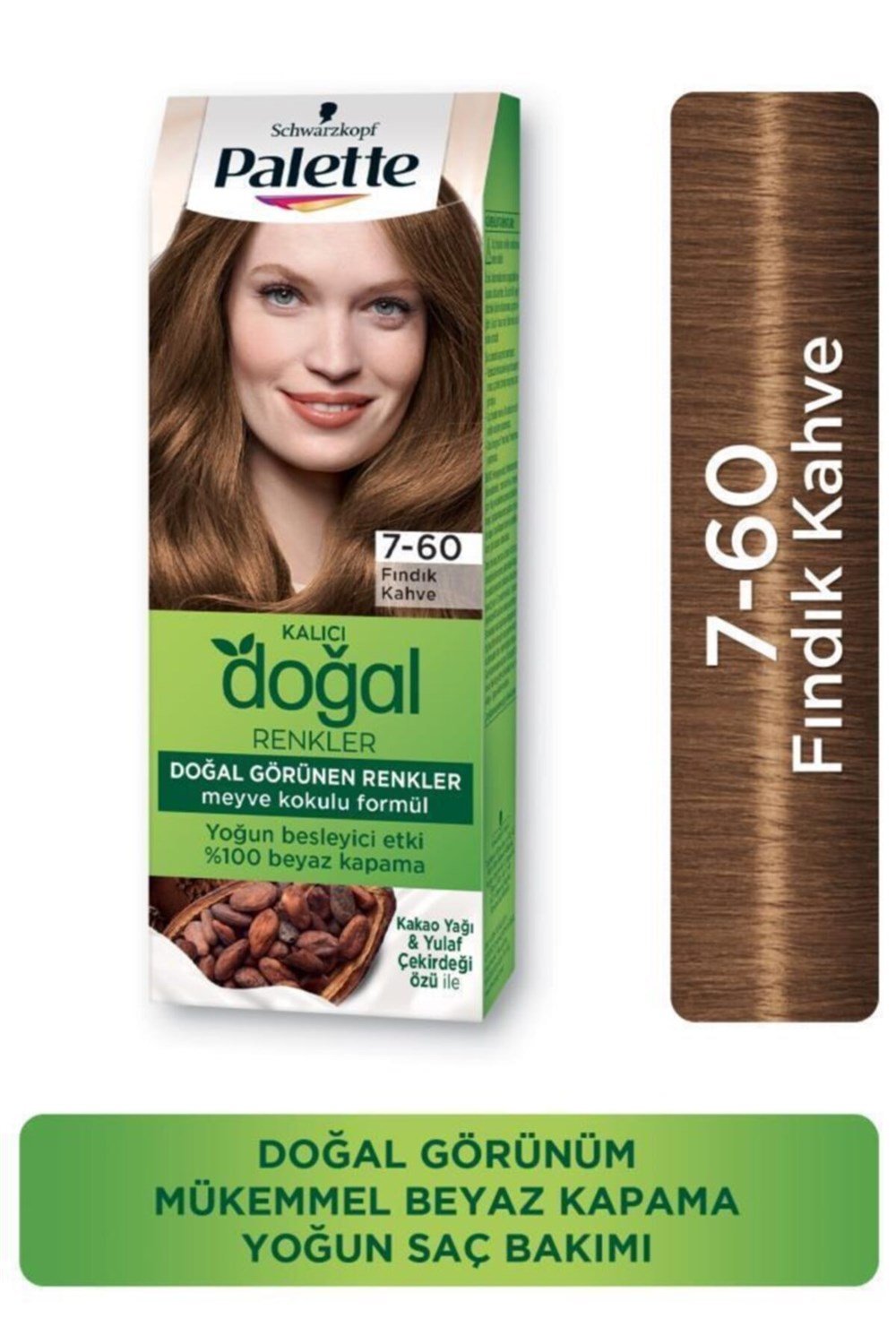 Palette Kalıcı Doğal Renkler Saç Boyası 7.60 Fındık Kahve