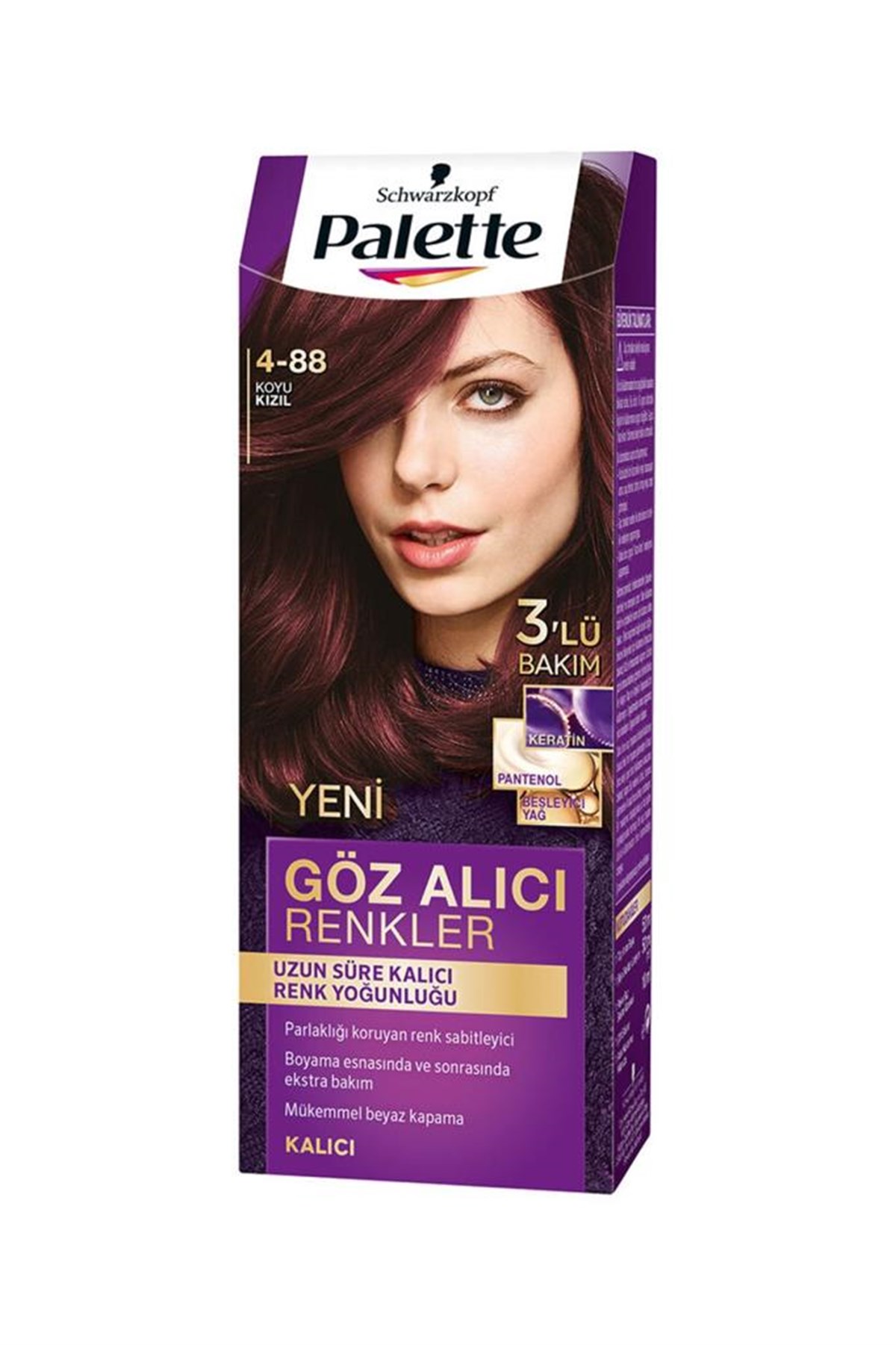 Palette Natural Göz Alıcı Renkler Koyu Kızıl 4.88 Tüp Krem Saç Boyası