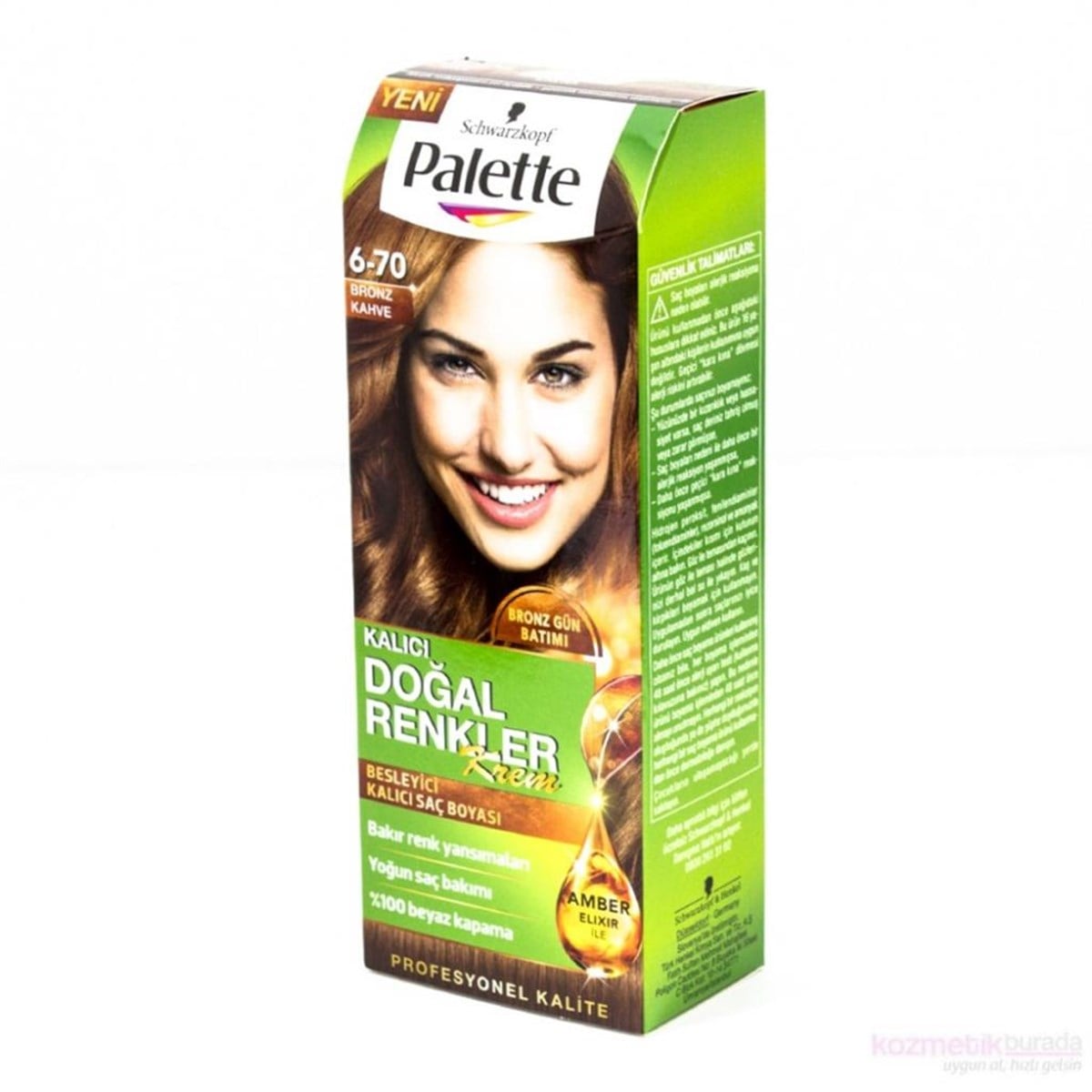 Palette Natural Saç Boyası 6.70 Bronz Kahve Tüp Krem