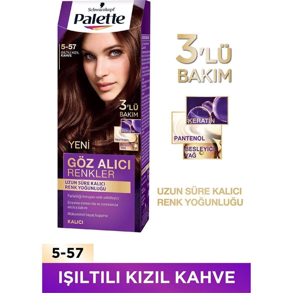Palette Nc Goz Alıcı Renkler 5-57 Isıltılı Kızıl Kahve 