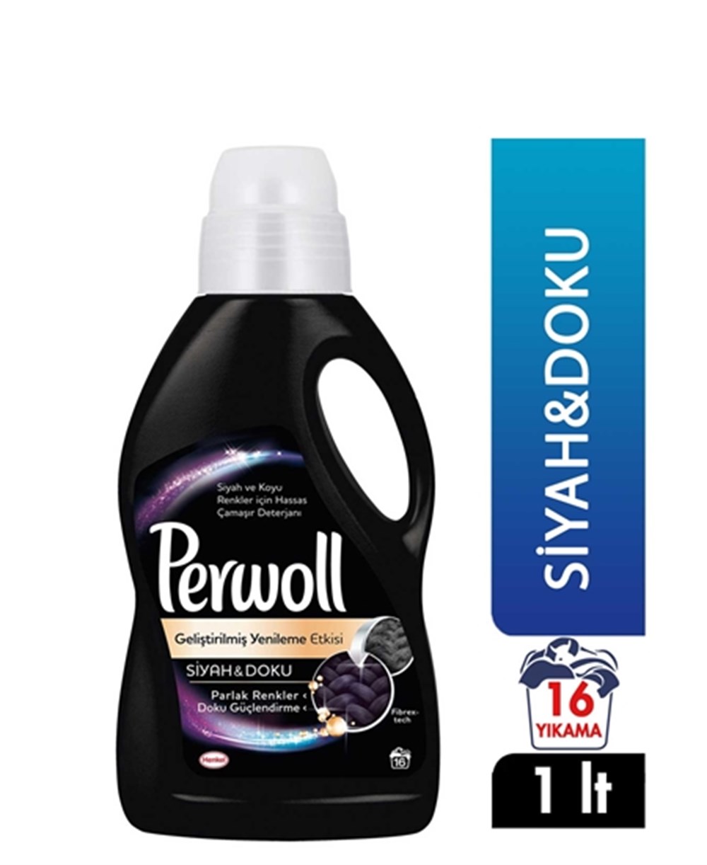 Perwoll Sıvı Çamaşır Deterjanı 1 lt Siyah & Doku 16 Yıkama 