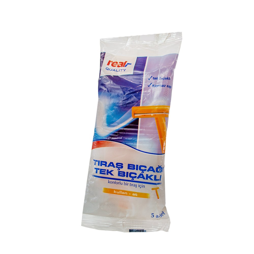 Real Quality Tıraş Bıçak Tek Bıçaklı 5Li Kullan At Paket