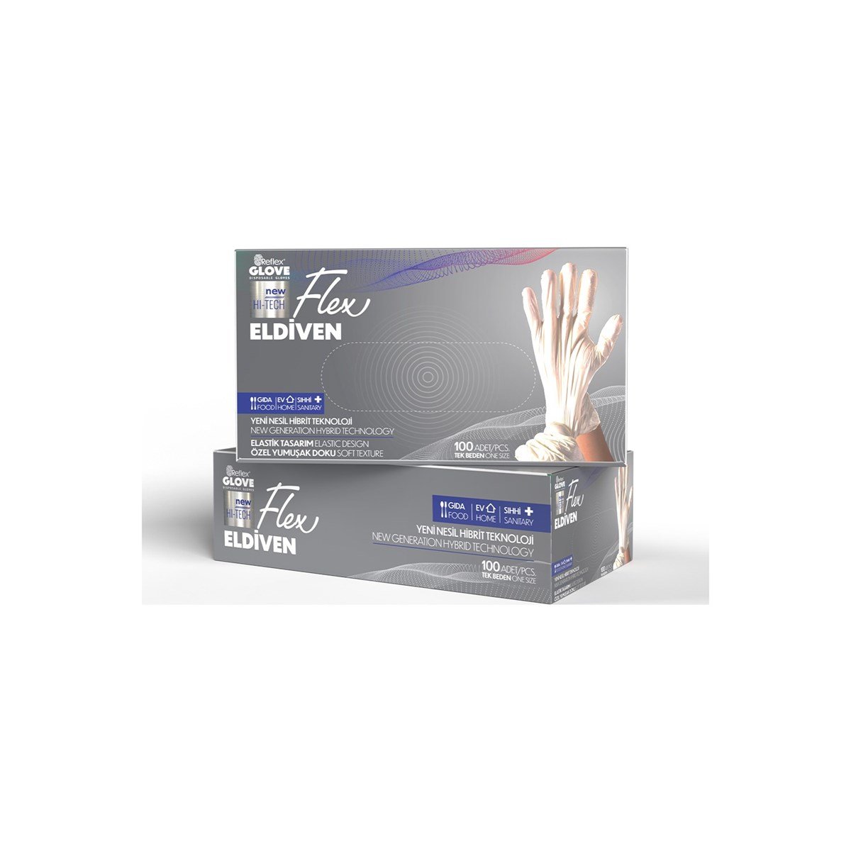 REFLEX FLEX HIBRIT ELDIVEN 100 PCS - BEYAZ