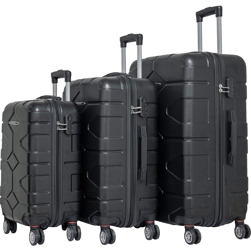 Relaxion Büyük + Orta + Küçük 3'lü Valiz Set Siyah