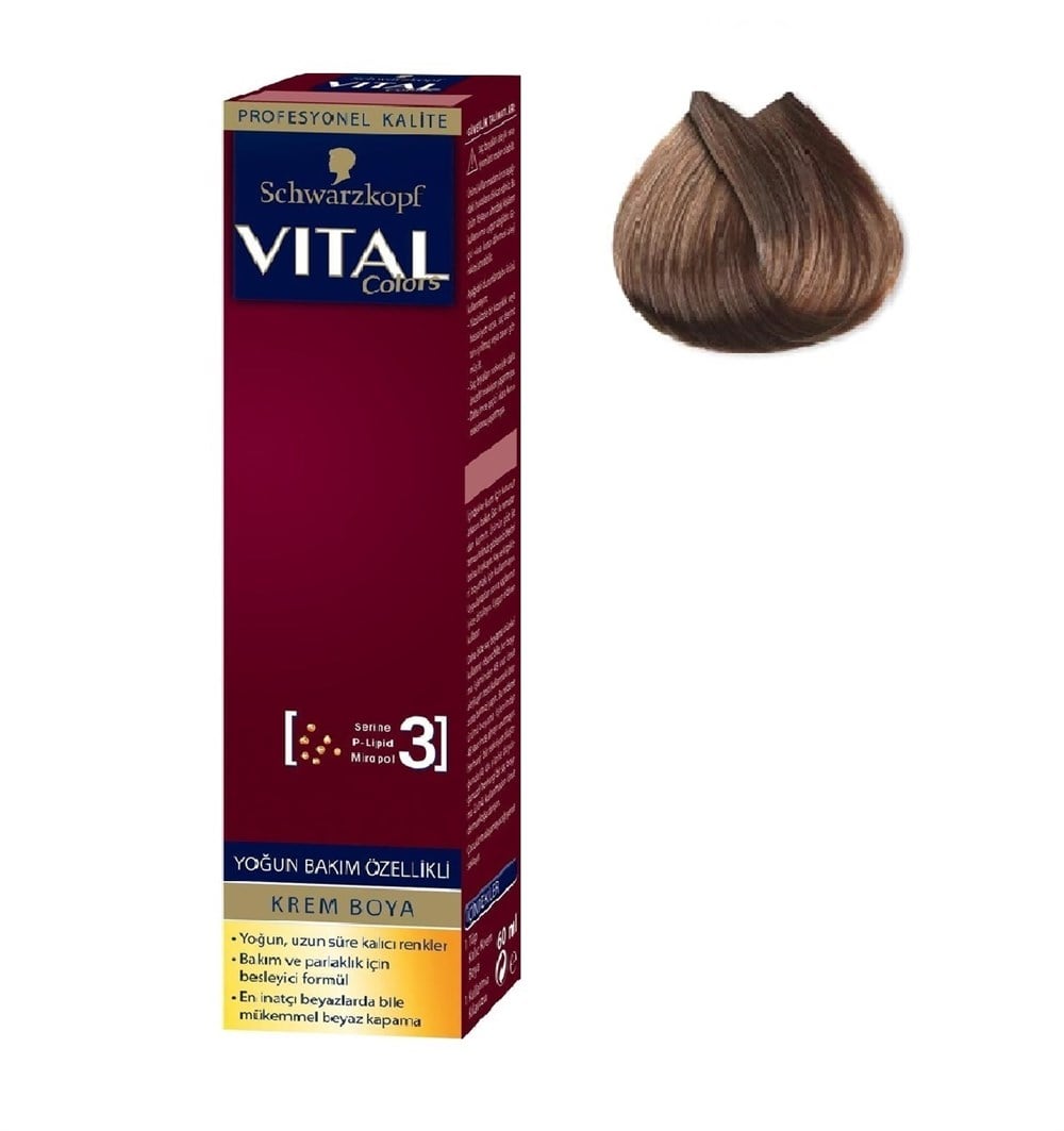 Schwarzkopf Vital Saç Boyası Tüp 8.1 Küllü Açık Kumral 