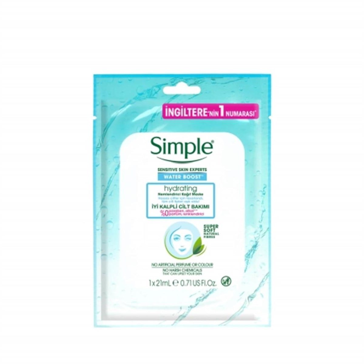 Simple Water Boost Hydrating Nemlendirici Kağıt Maske
