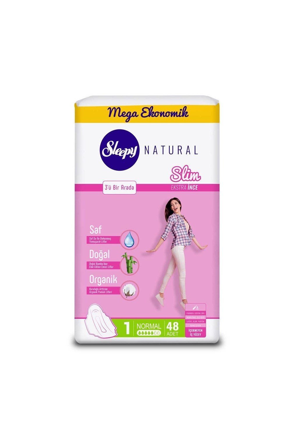 Sleepy Natural Hijyen Ped Mega Slim Normal 48 Li