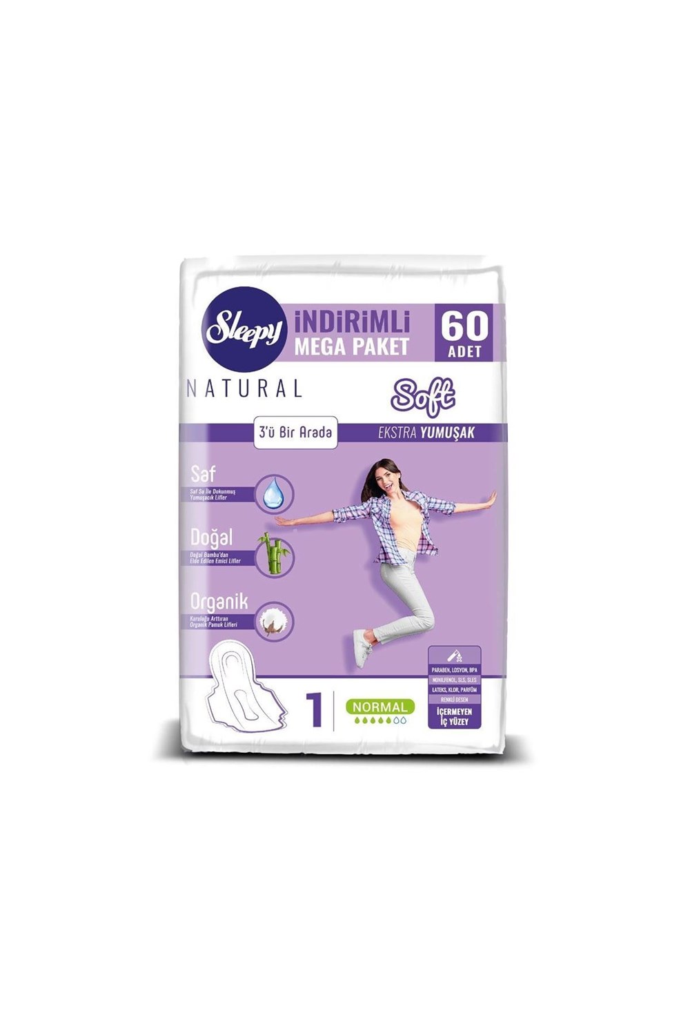 Sleepy Natural Hijyen Ped Normal Mega Soft 60 Lı