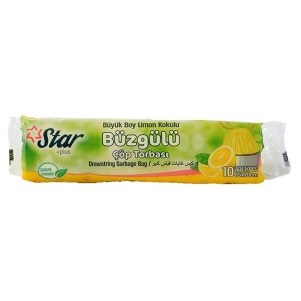 Star+Plus Çöp Torbası Büzgülü Büyük Boy 10 Adet 