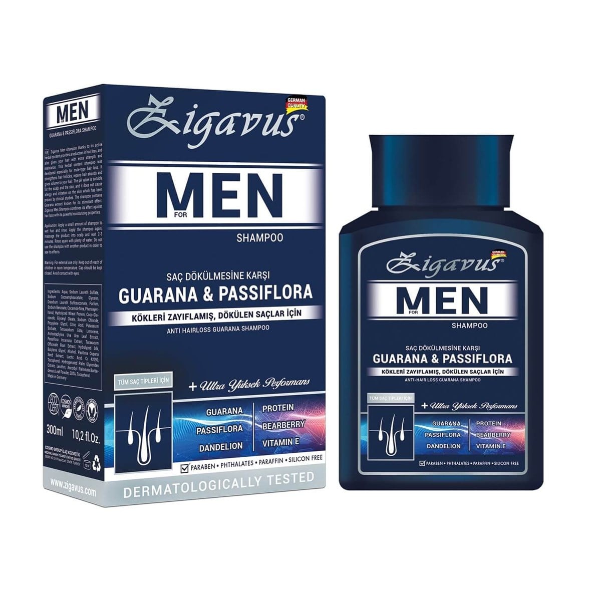 ZIGAVUS SAMPUAN 300ML MEN GUARANA VE PASSIFLORA