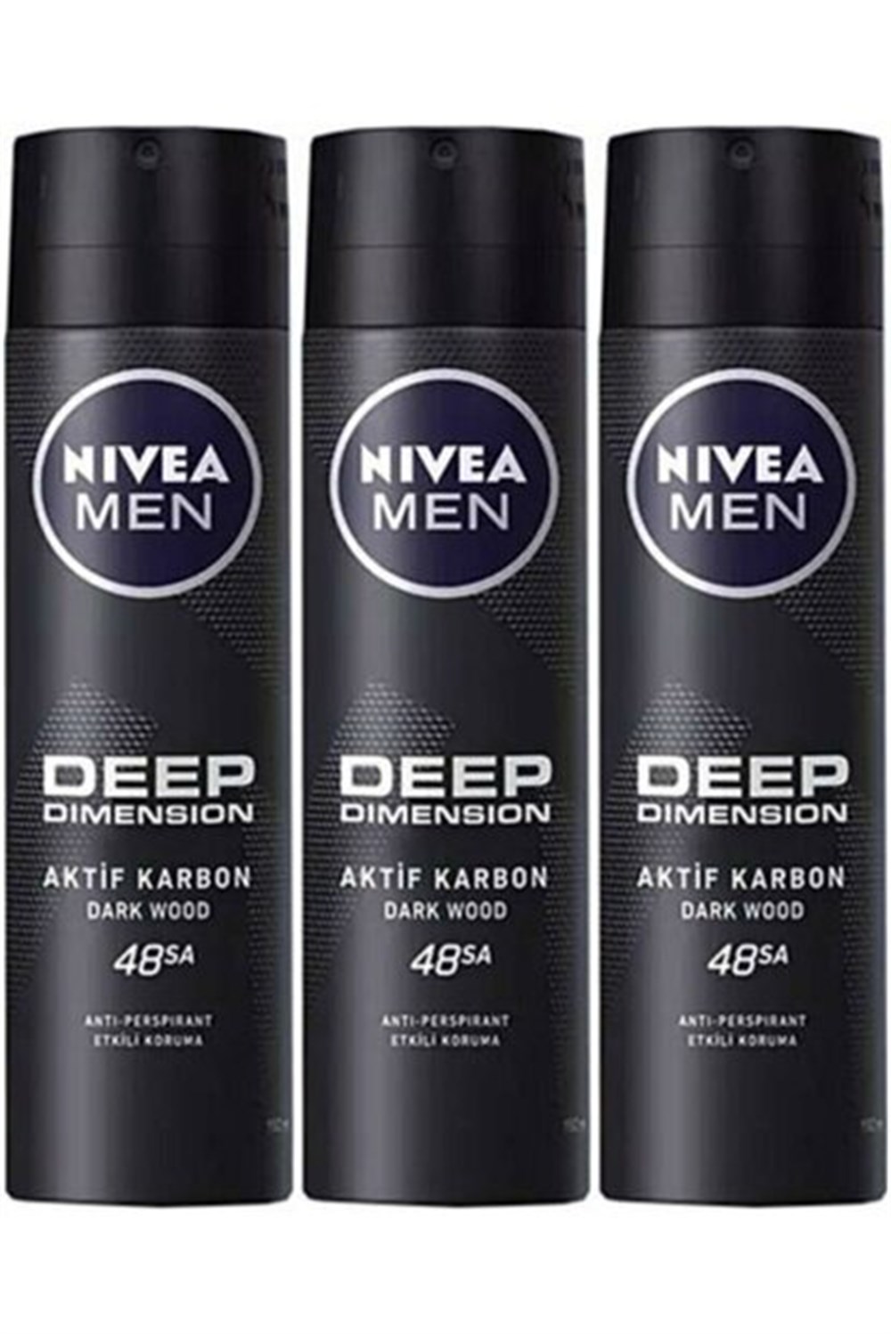 3 Adet Nivea Deo 150 Ml Deep Dimension Erkek 