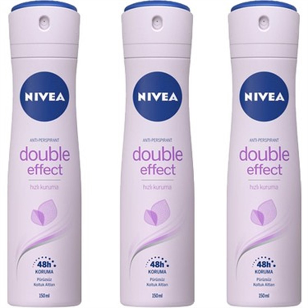 3 Adet Nivea Deo 150 Ml Double Effect Mor Düşler Kadın