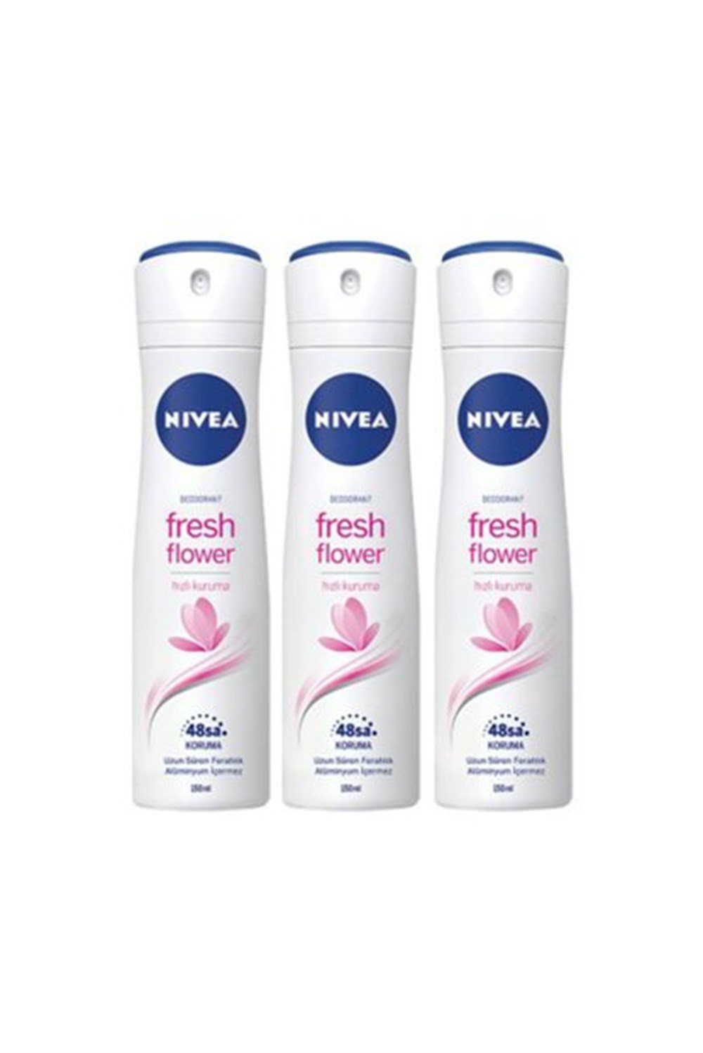 3 Adet Nivea Deo 150 Ml Fresh Flower Kadın 