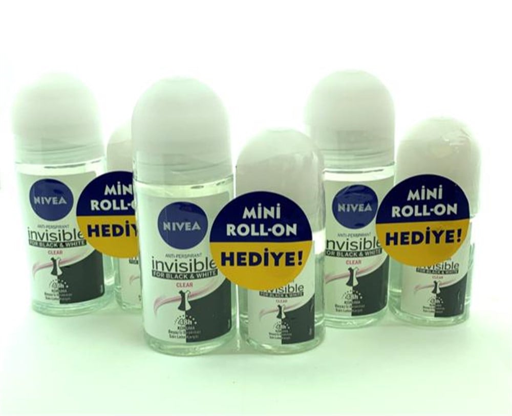 3 Adet Nivea Roll-On 50 + 25 Ml İnvisible Black & Whıte Clear Kadın  