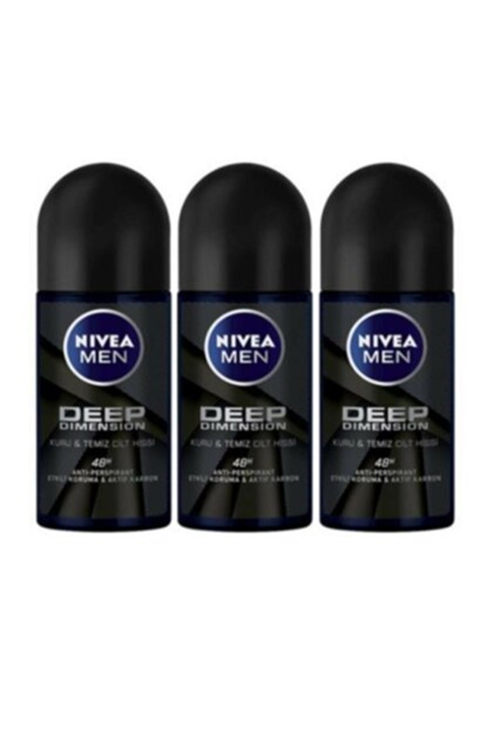 3 Adet Nivea Roll-On 50 Ml Deep Dımensıon Erkek