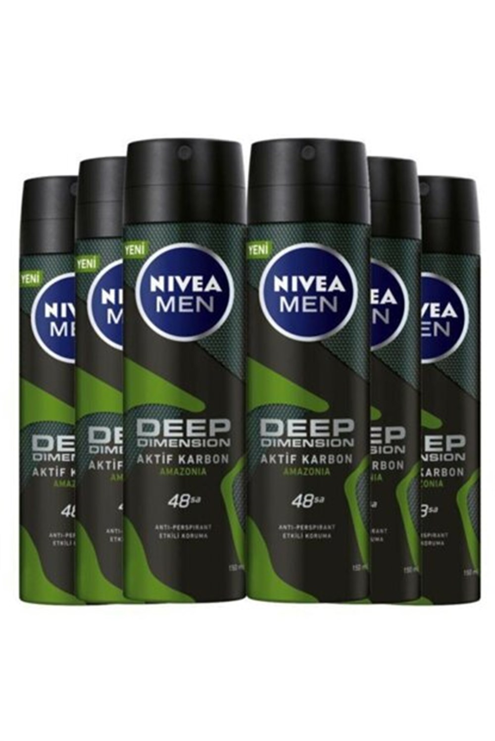 6 Adet Nivea Deo 150 Ml Deep Dimension Amazonia Erkek