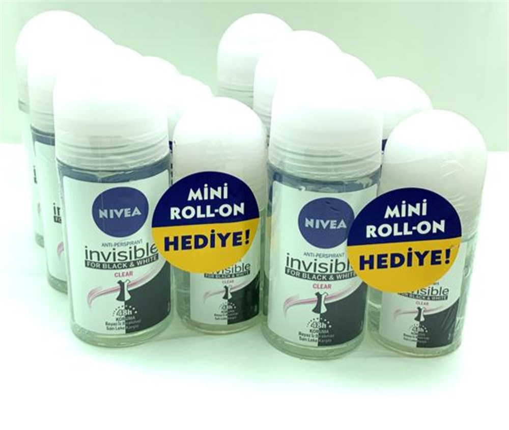6 Adet Nivea Roll-On 50 + 25 Ml İnvisible Black & Whıte Clear Kadın  