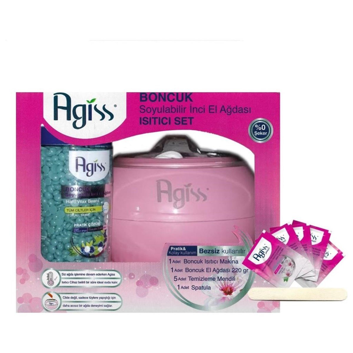 Agiss Boncuk Soyulabilir İnci El Ağdası Isıtıcı Set