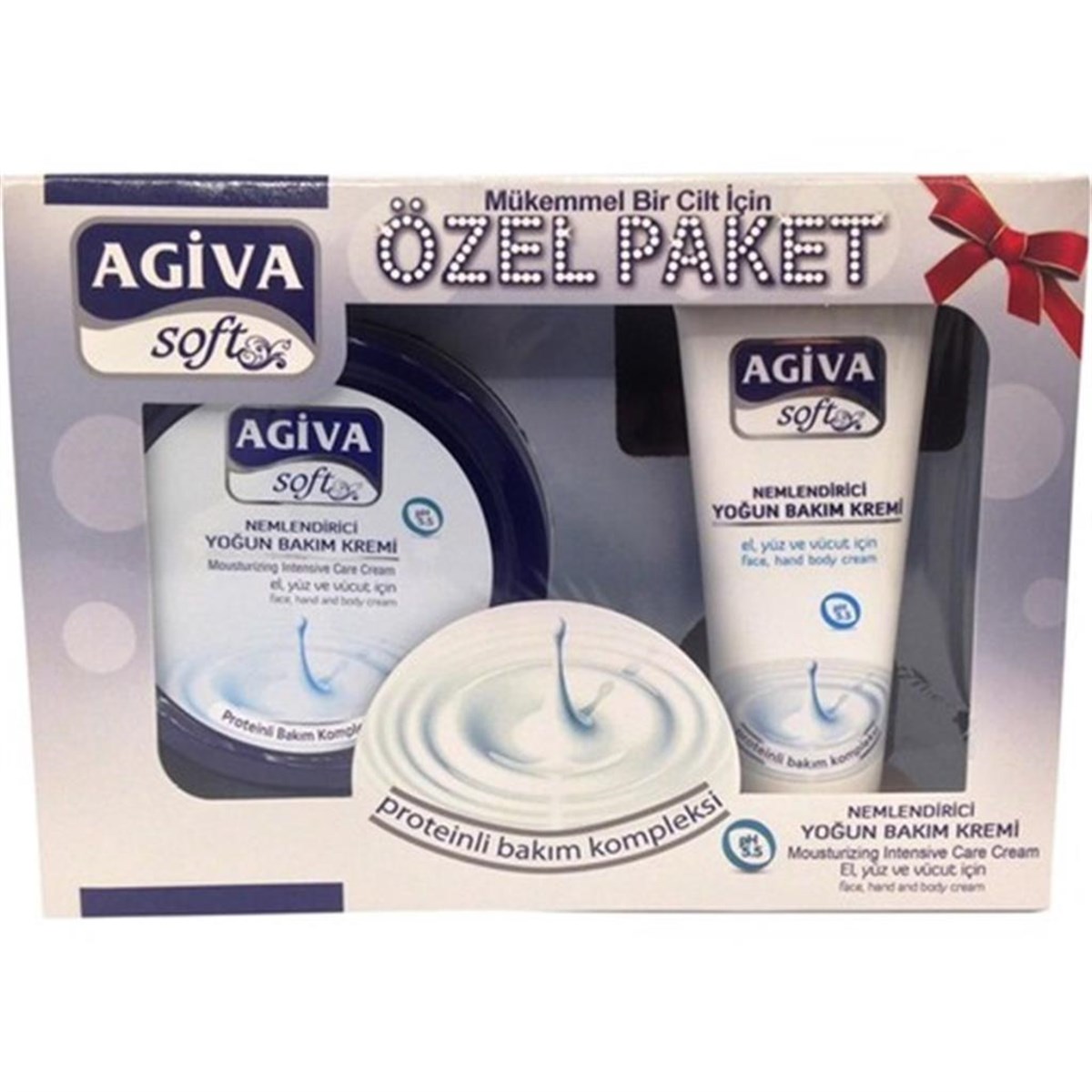 Agiva Soft Yoğun Bakım El Yüz Vücut Kremi Kavanoz 300 ML+Tüp 75 ML