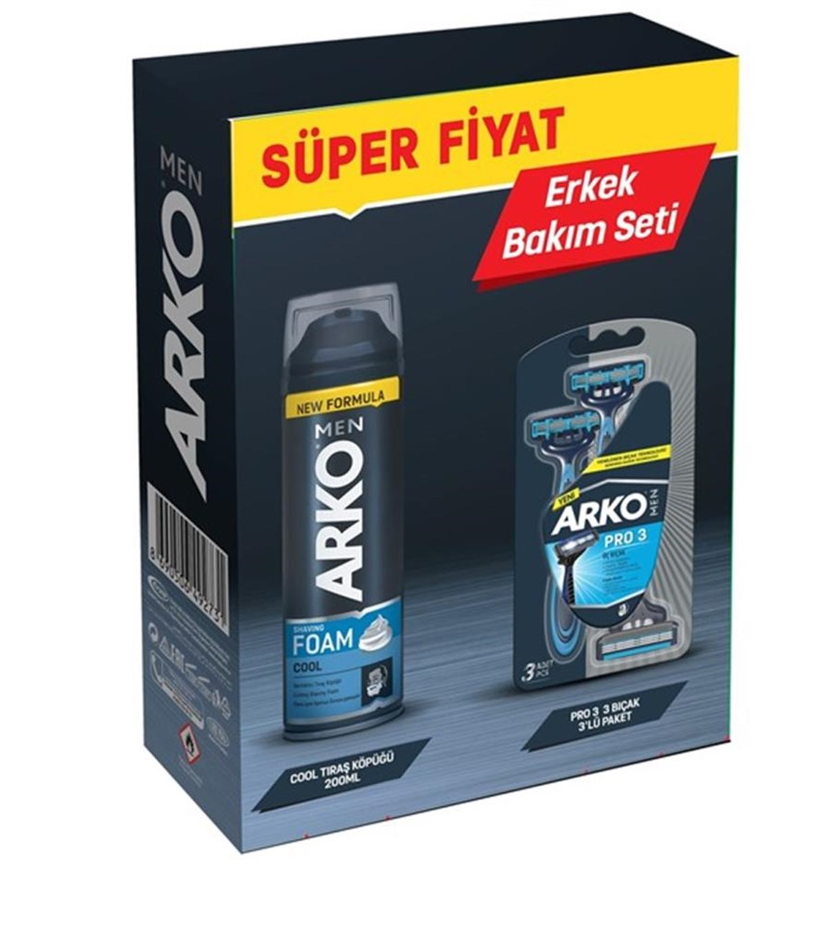 Arko Men Pro 3 Tıraş Bıçağı 3 Lü + Tıraş Köpüğü Hediye