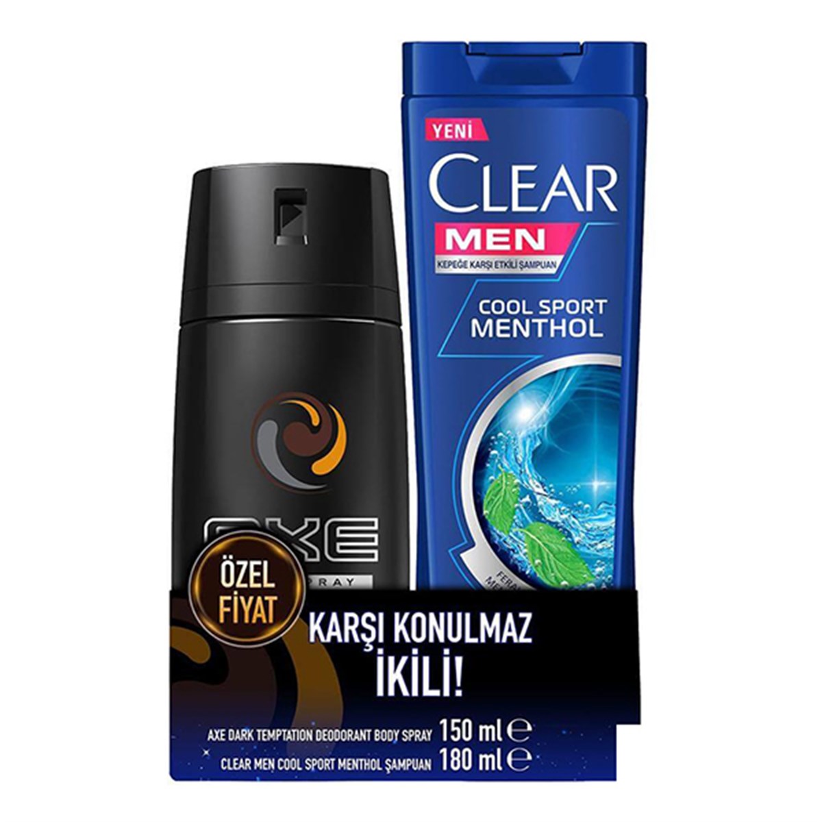 Axe Deodorant Dark 150 Ml + Clear Cool Sport 180 Ml 
