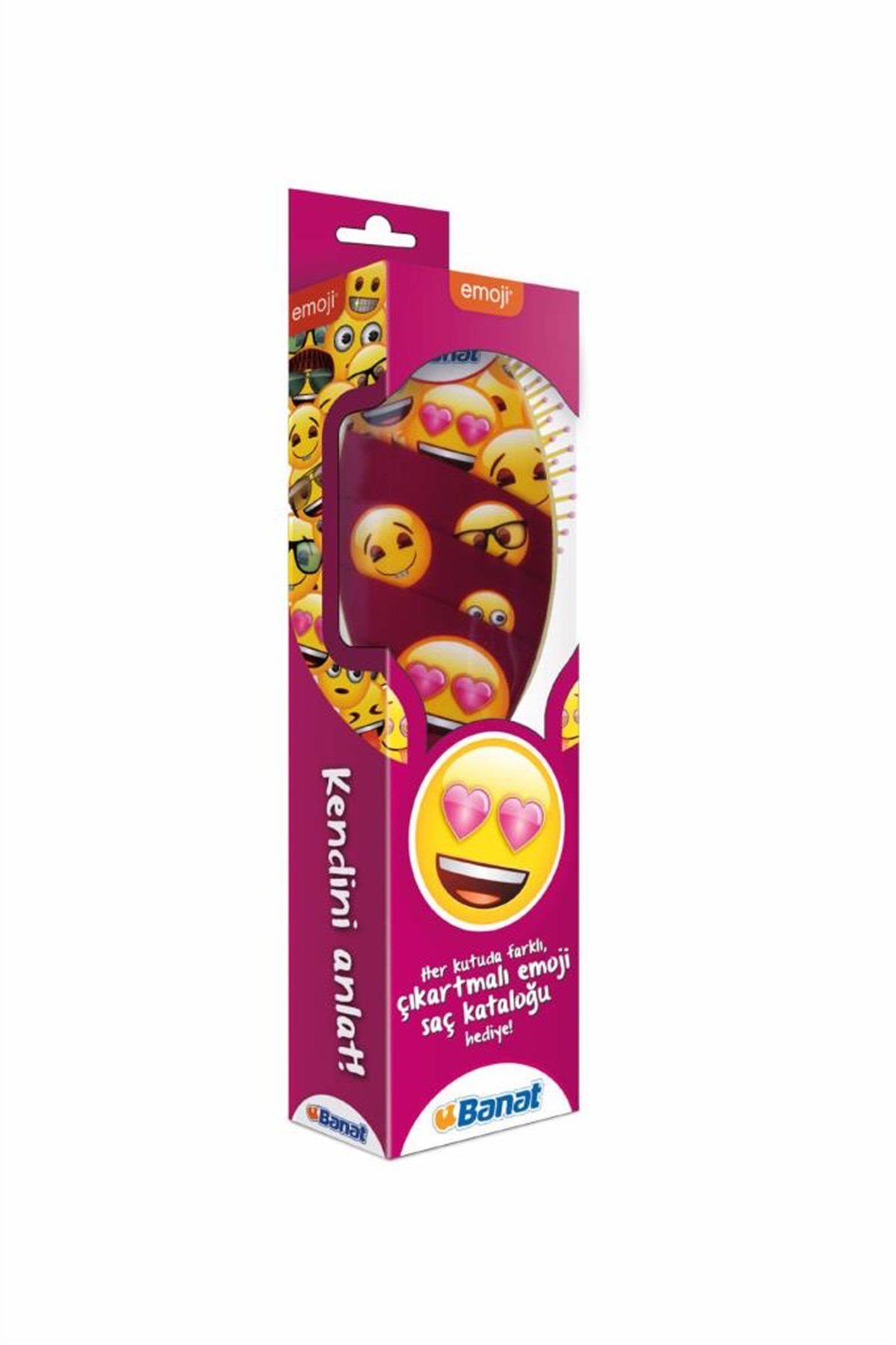 Banat Saç Fırçası Emoji Tatto Hediye