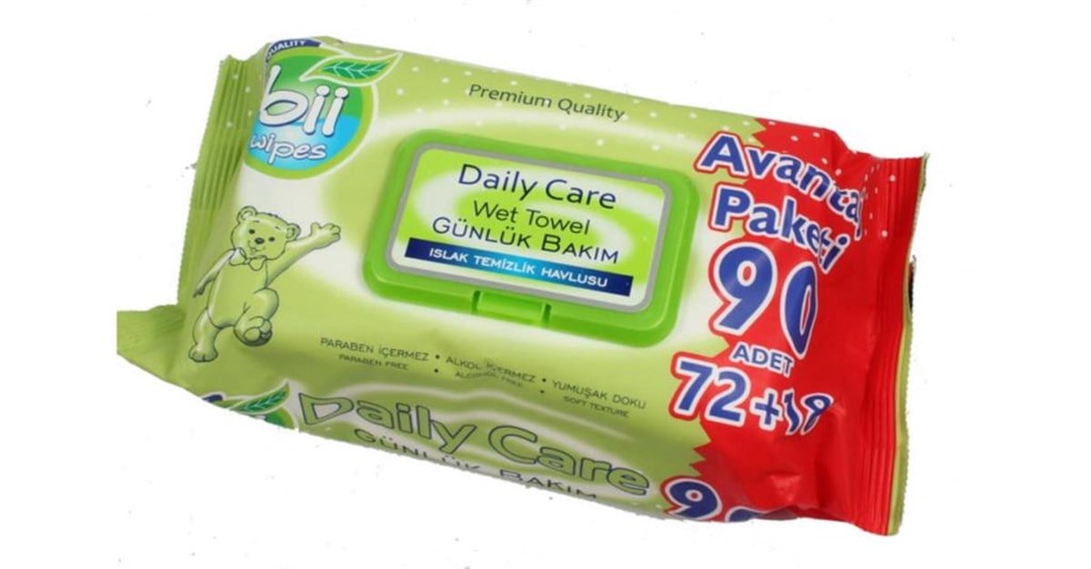 Bii Wipes Daily Care Günlük Bakım Islak Mendil 72+18=90 Adet