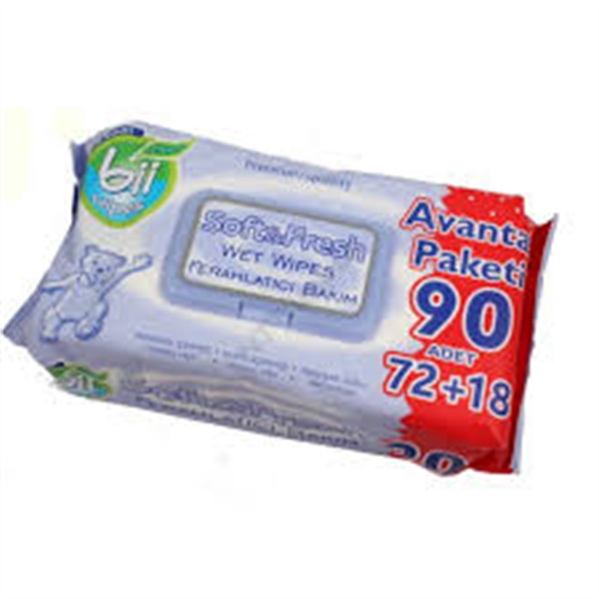 Bii Wipes Soft Fresh Ferahlatıcı bakım Islak Mendil 72+18=90 Adet