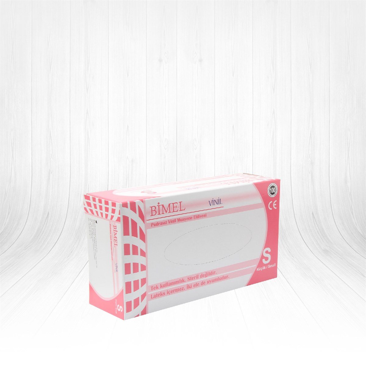 Bimel Muayene Eldiveni Lateks Pudrasız 100 Adet Beyaz - Small