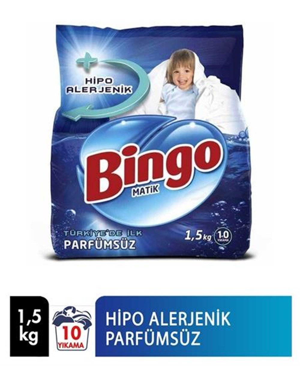 Bingo Matik Hipoalerjenik Toz Deterjan Parfümsüz 1,5 kg