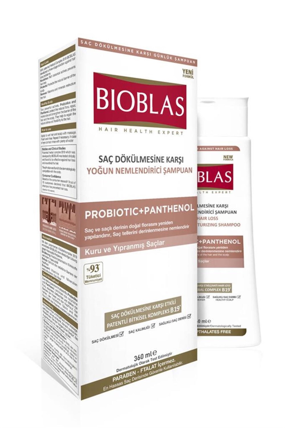 Bioblas Saç Dökülmesine Karşı Yoğun Nemlendirici Şampuan Probiotic  Panthenol 360 ml