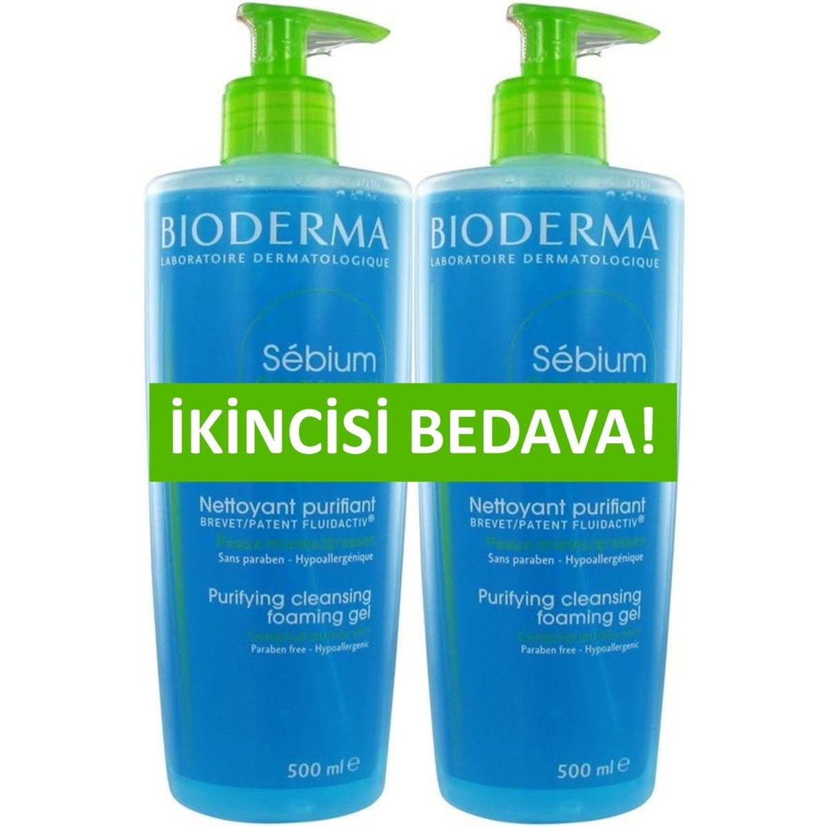 Bioderma Sebium Foaming Gel Karma Yağlı Ciltler İçin 2'li Temizleyici Jel 500 Ml