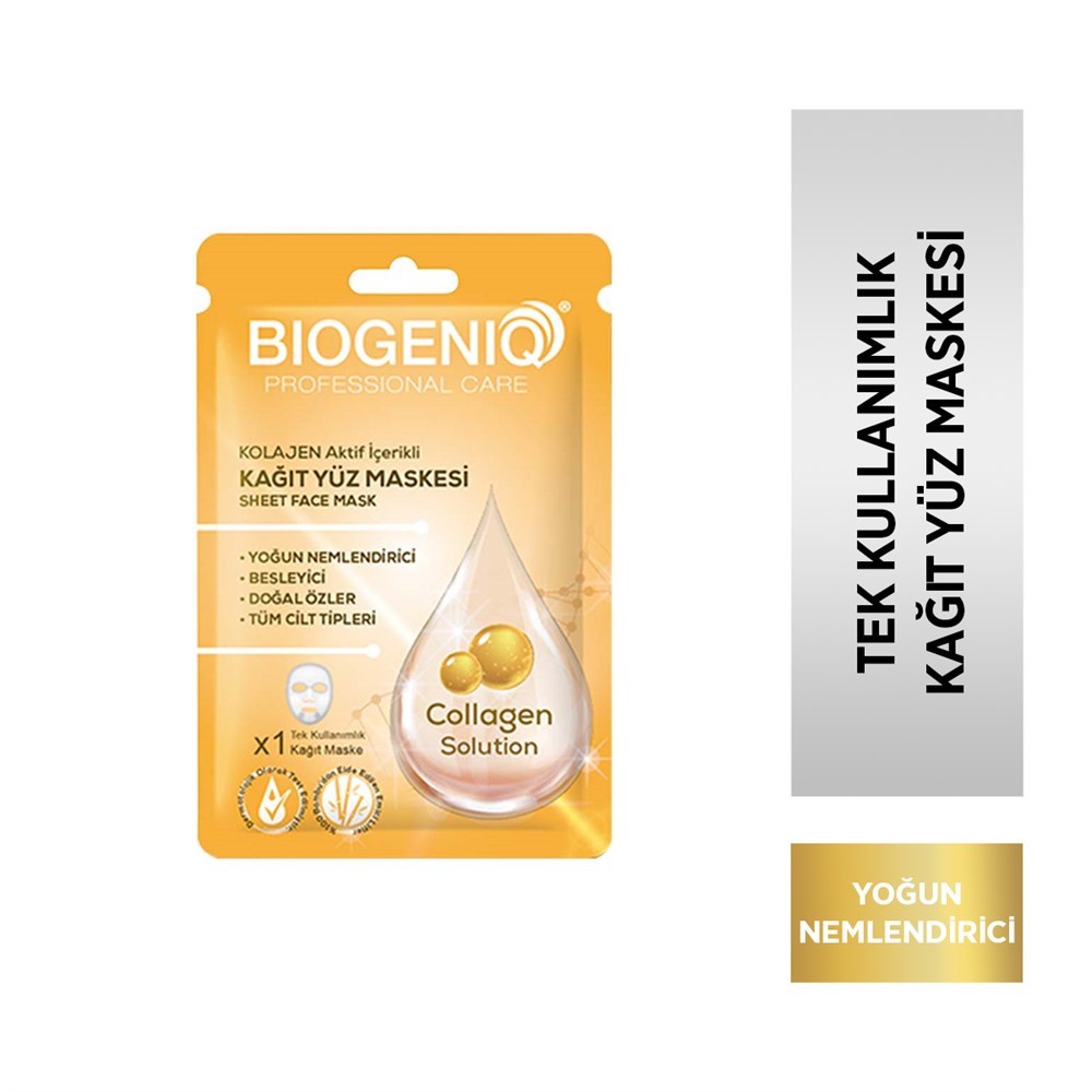 Biogeniq Maskesi 25 Gr Kolajen İçerikli Kağıt Yüz