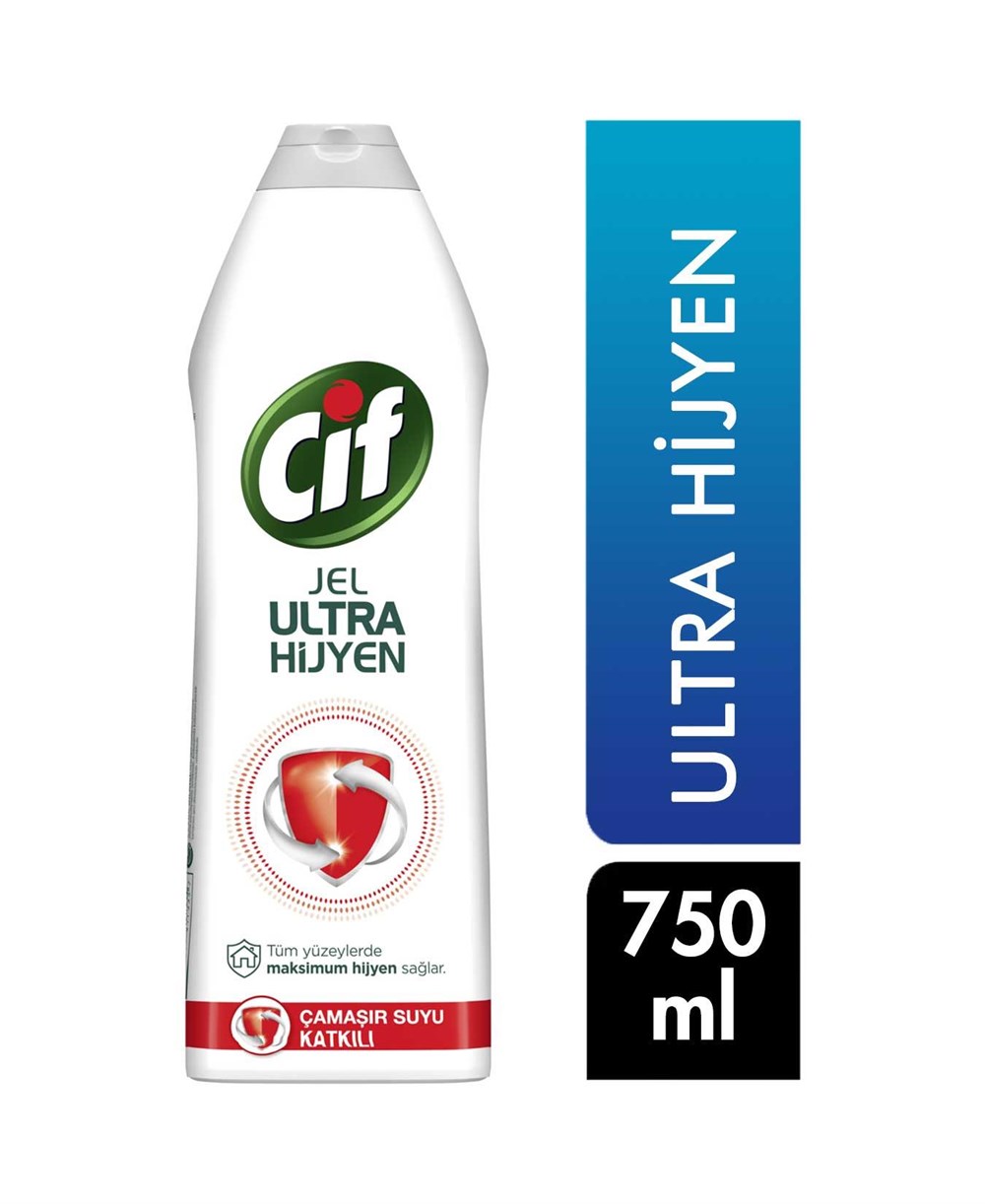 Cif Jel Temizleyici 750 ml Ultra Hijyen Çamaşır Suyu Katkılı 