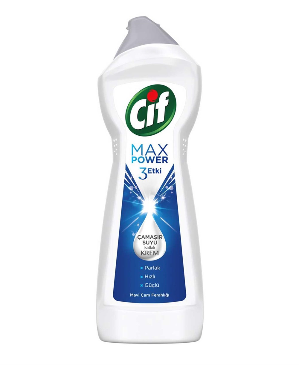 Cif Krem Temizleyici 675 ml Max Power Mavi Çam Ferahlığı Çamaşır Suyu Katkılı
